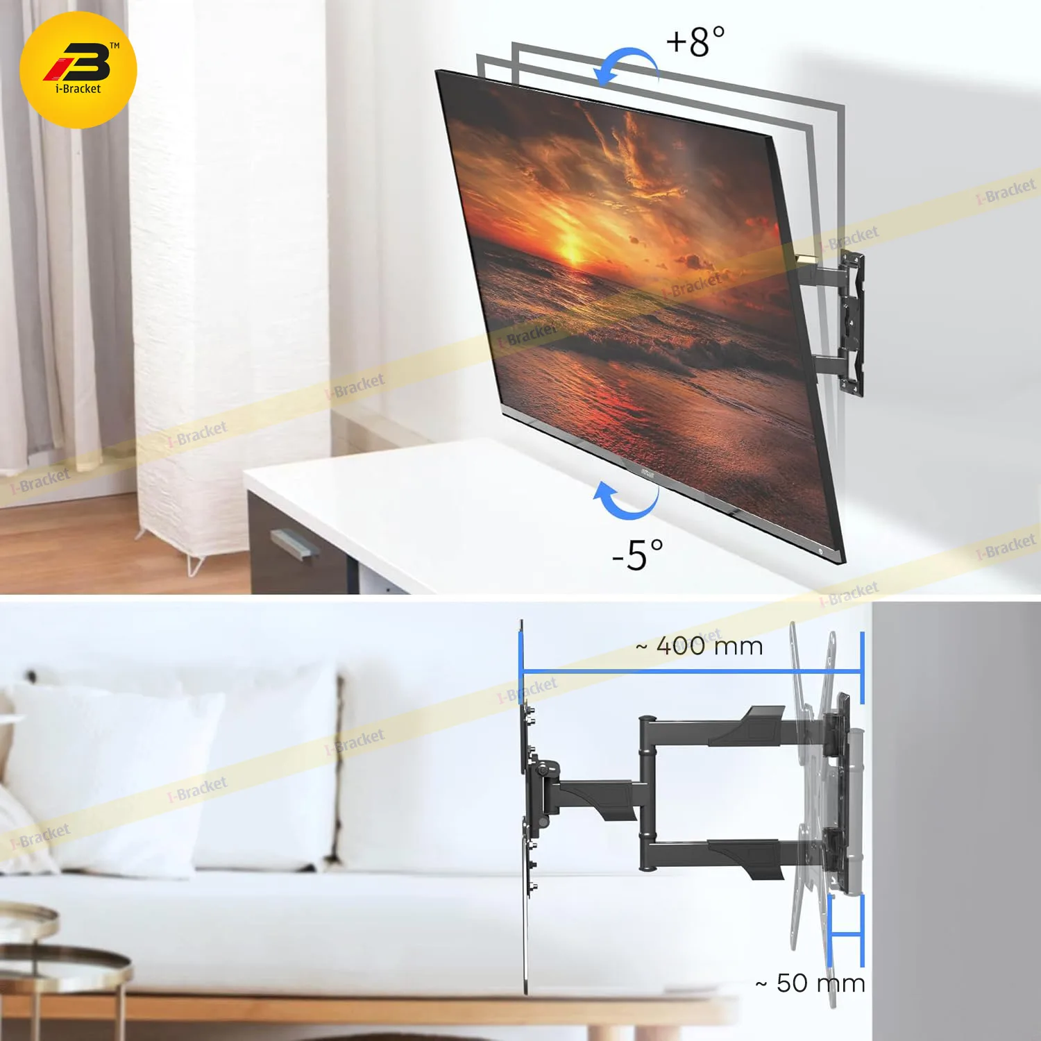 Giá Treo Tivi Xoay Góc Đa Năng I-BRACKET B5 32 – 60 Inch - Ảnh 4
