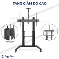 Alternative view of Giá Treo Tivi Di Động Siêu Tải Trọng ERGOTEK E2800 (55 – 120 Inch)