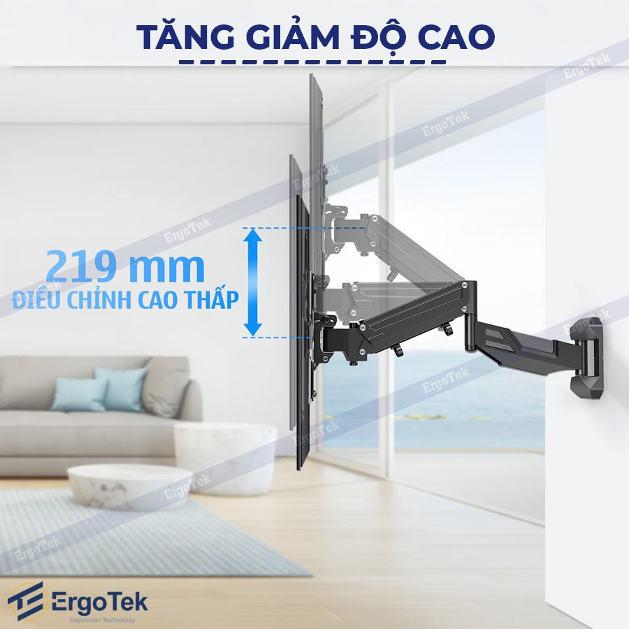 GIÁ TREO TIVI NÂNG HẠ ĐỘ CAO ERGOTEK E888 34 – 55 INCH - Ảnh 3