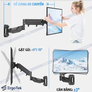 GIÁ TREO TIVI NÂNG HẠ ĐỘ CAO ERGOTEK E888 34 – 55 INCH - Ảnh 5