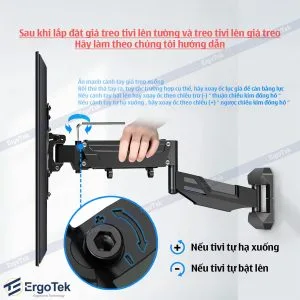 Giá Treo Tivi Xoay Góc Nâng Hạ Độ Cao ERGOTEK E888 34 – 55 Inch - Ảnh 6
