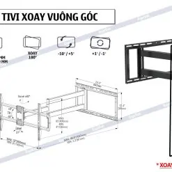 Alternative view of Giá Treo Tivi Xoay Vuông Góc ERGOTEK E900 47 – 90 Inch