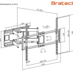 Alternative view of Giá Treo Tivi Đa Năng Brateck LPA77-696 (60-120 Inch)