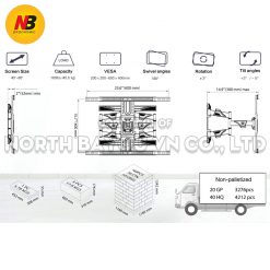Alternative view of GIÁ TREO TIVI XOAY ĐA NĂNG NB P6 45 – 80 INCH
