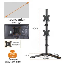 Alternative view of Giá đỡ 2 màn hình máy tính để bàn M073 (17 - 27 Inch)