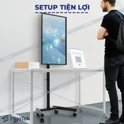 Alternative view of Giá Treo Tivi Di Động Xoay Ngang Dọc 90 Độ Ergotek E2090 (24 – 50 Inch) – Đa Năng & Linh Hoạt